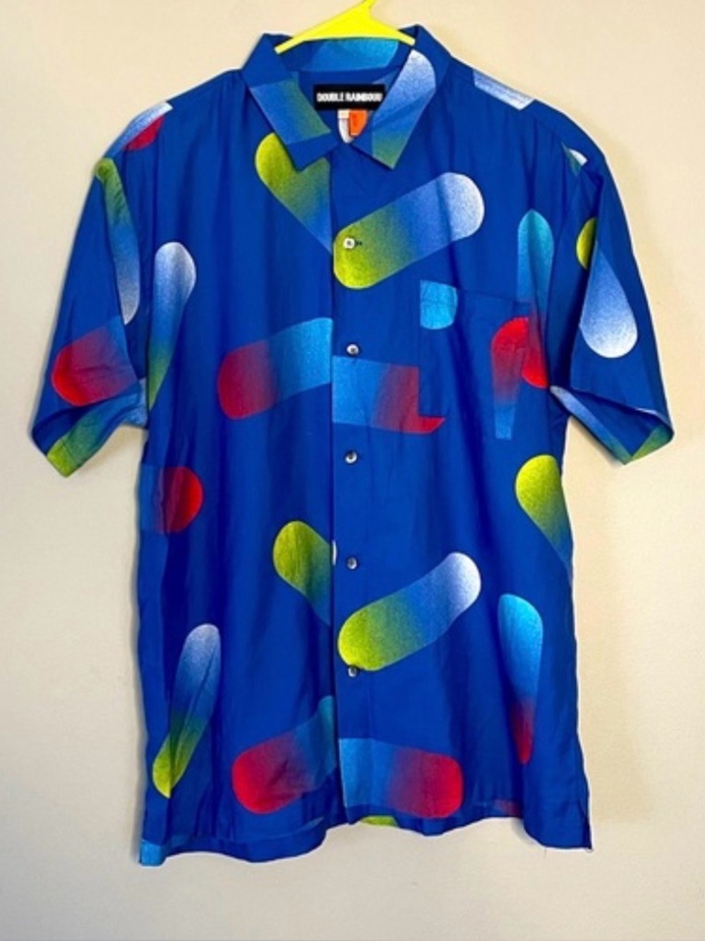 Double rainbouu men’s large colorful high end upscale luxury shirt